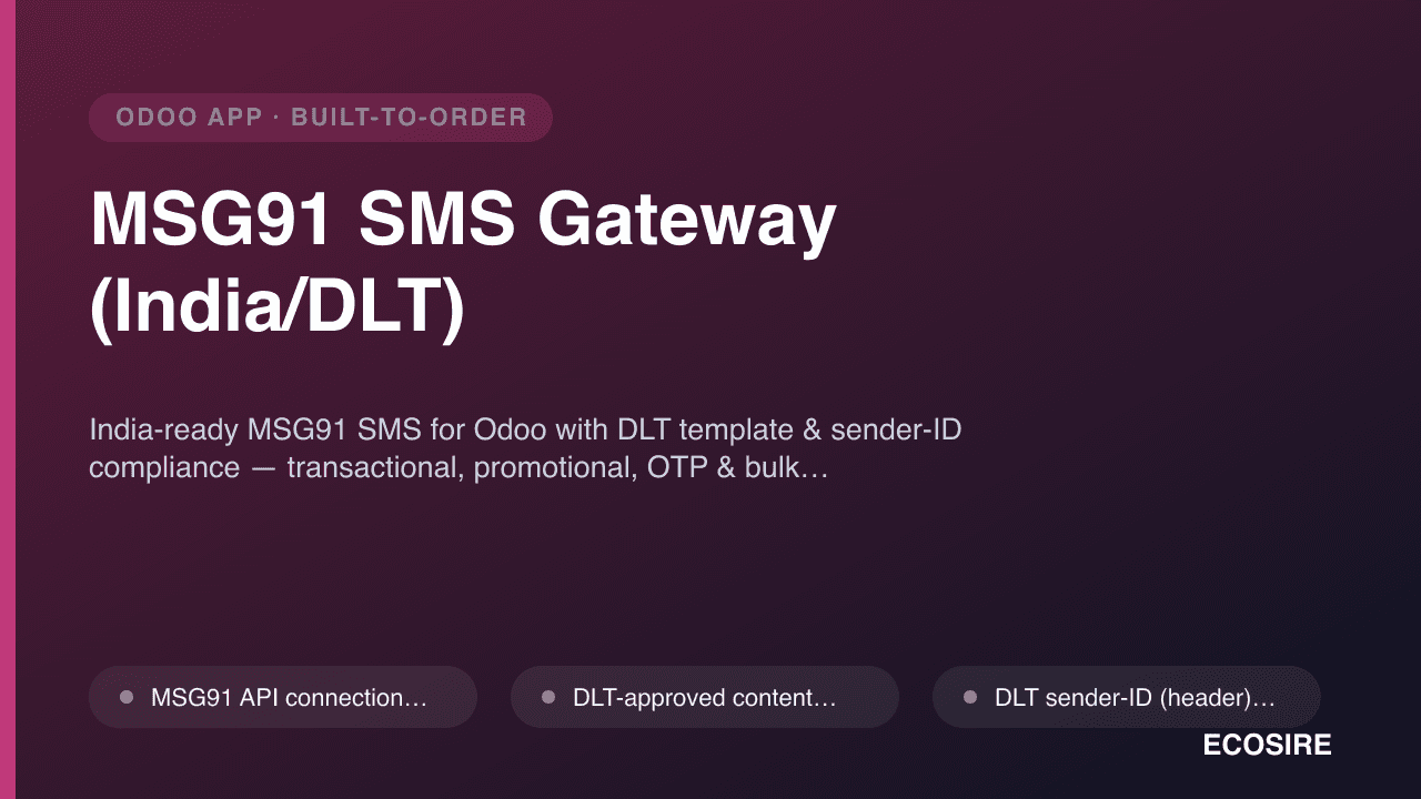 MSG91 SMS Gateway (India/DLT)