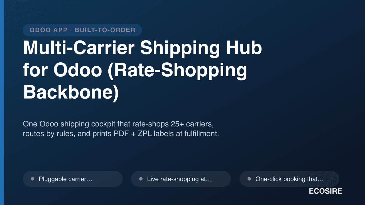 Multi-Carrier Shipping Hub for Odoo (Rate-Shopping Backbone)
