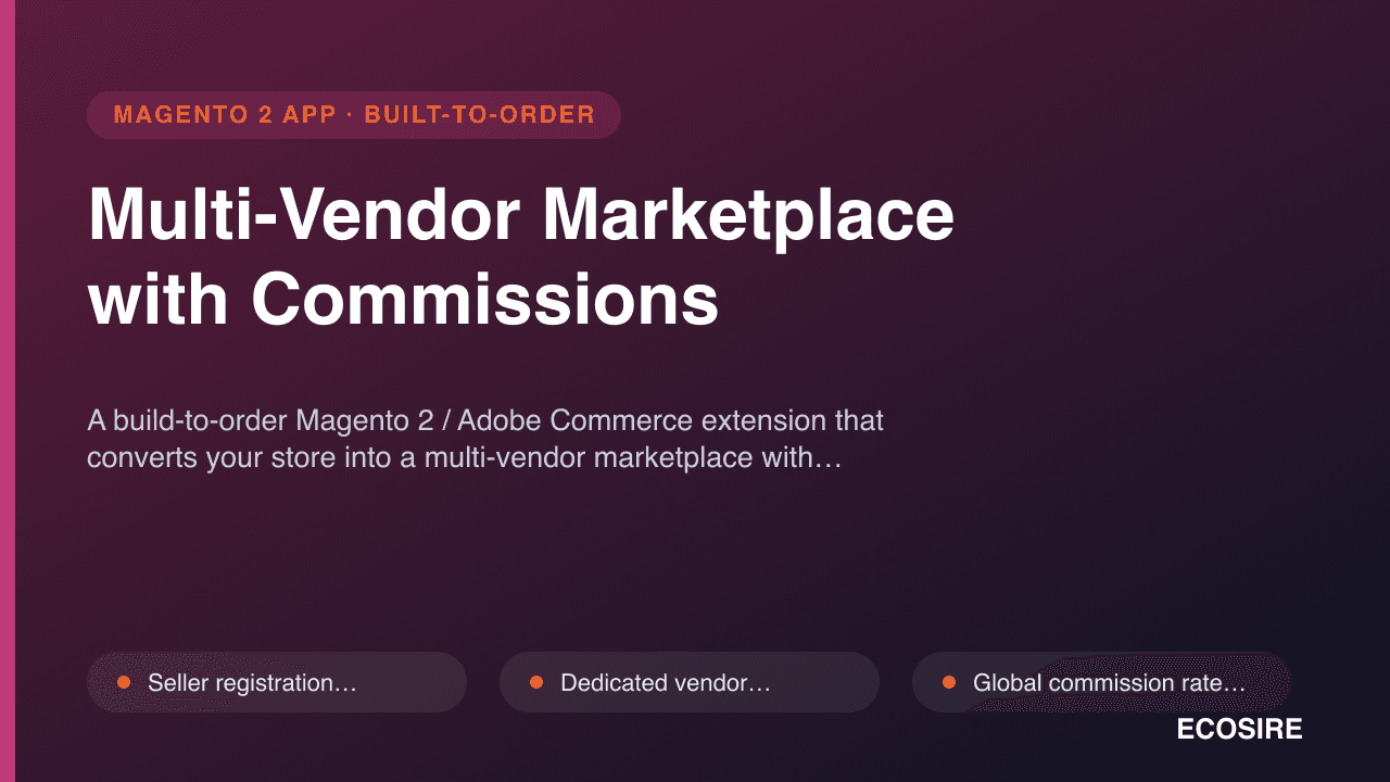 Multi-Vendor Marketplace with Commissions