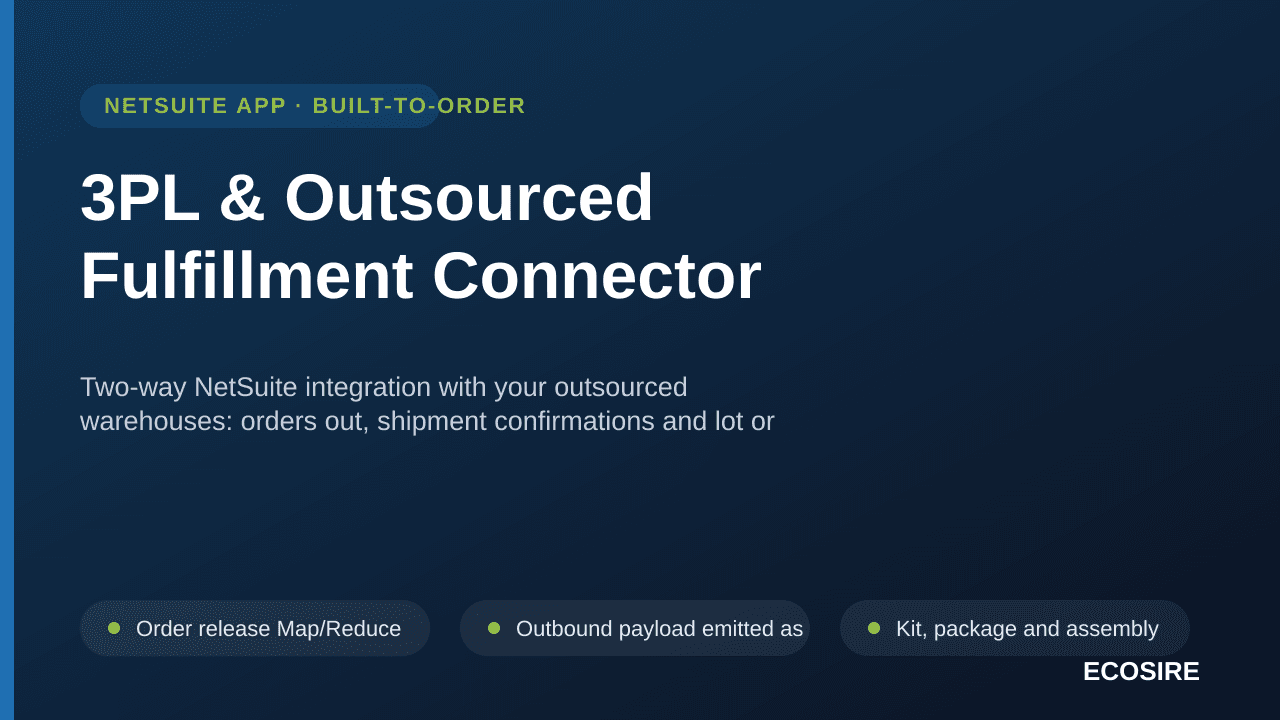 3PL & Outsourced Fulfillment Connector