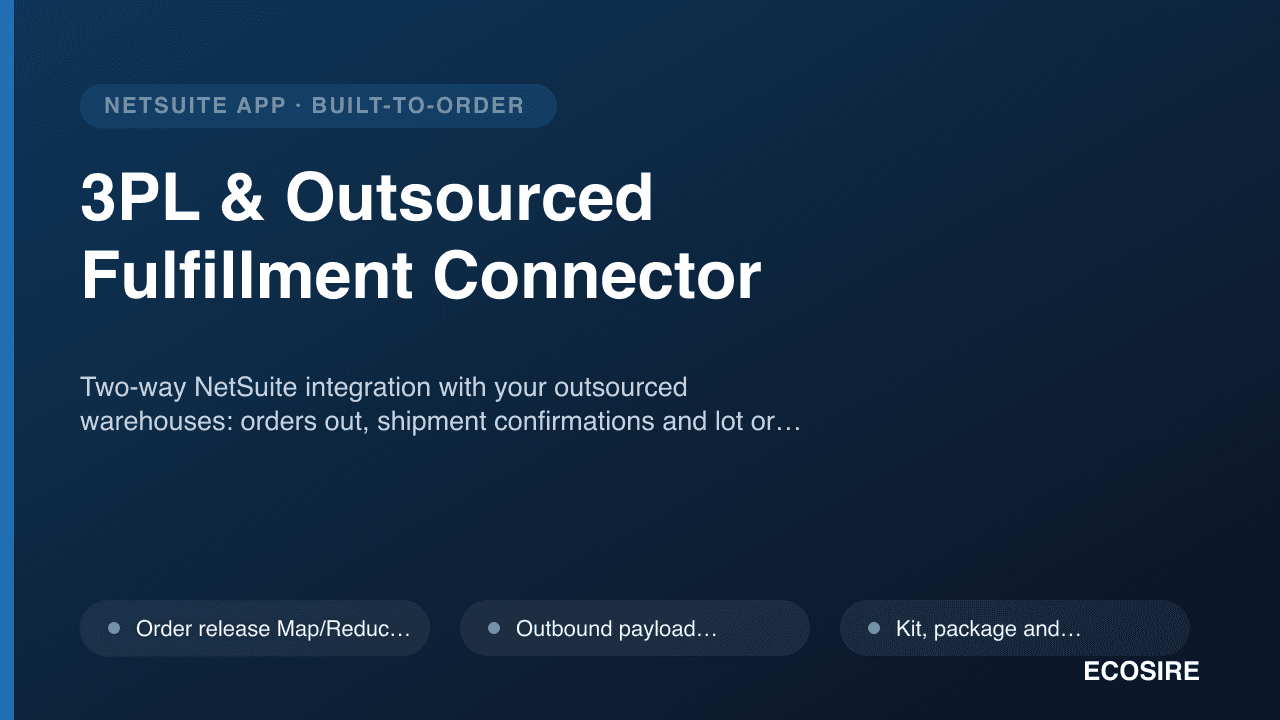 3PL & Outsourced Fulfillment Connector