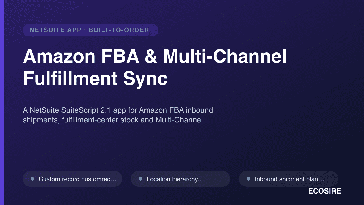 Amazon FBA & Multi-Channel Fulfillment Sync — A NetSuite SuiteScript 2