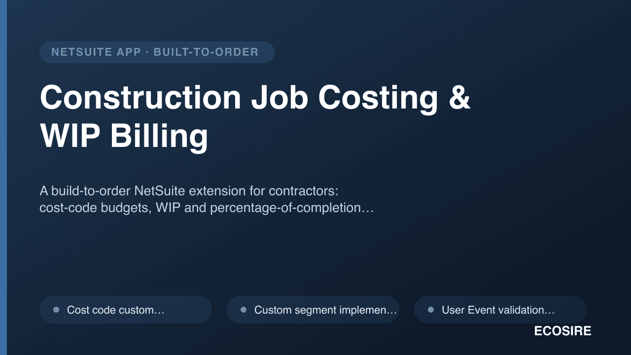 Construction Job Costing & WIP Billing
