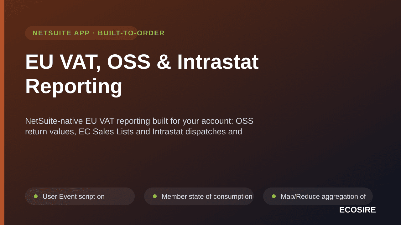 EU VAT, OSS & Intrastat Reporting