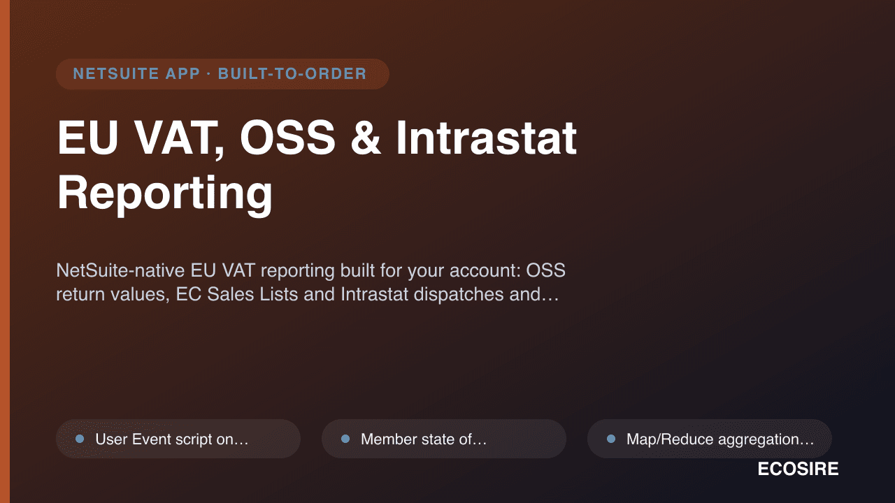 EU VAT, OSS & Intrastat Reporting