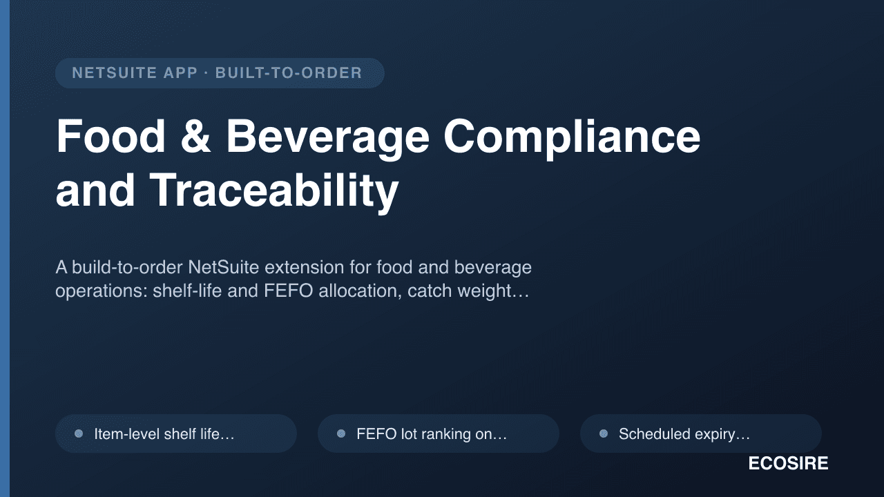 Food & Beverage Compliance and Traceability