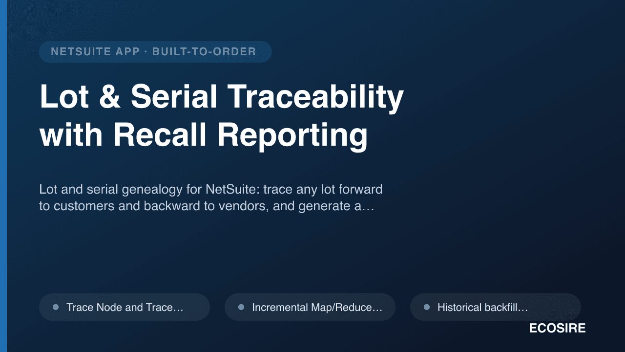 Lot & Serial Traceability with Recall Reporting