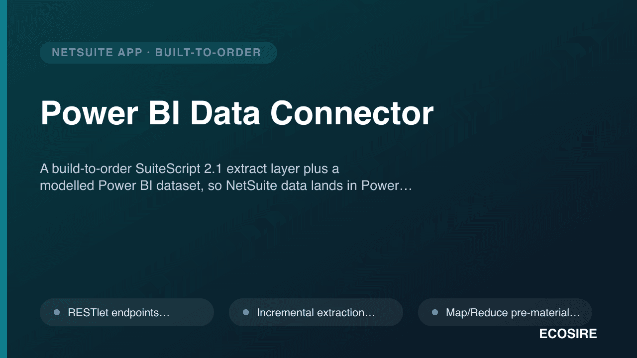 Power BI Data Connector — A build-to-order SuiteScript 2