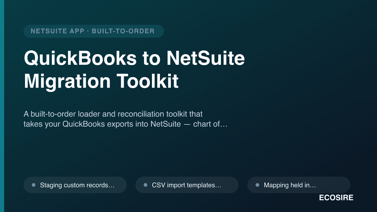 QuickBooks to NetSuite Migration Toolkit