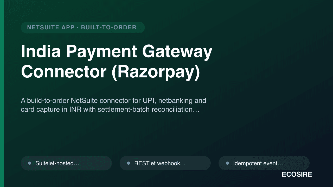 India Payment Gateway Connector (Razorpay)
