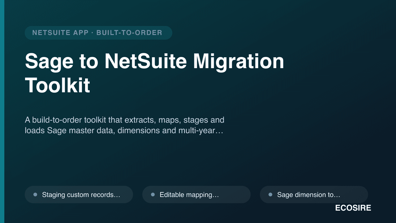 Sage to NetSuite Migration Toolkit