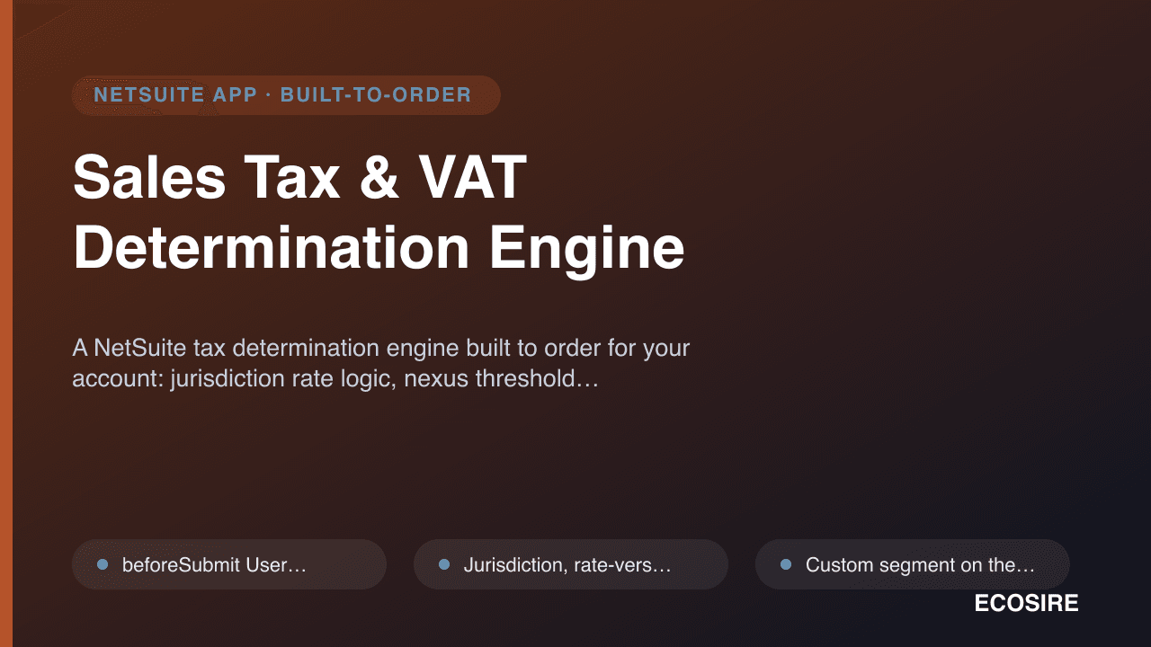 Sales Tax & VAT Determination Engine