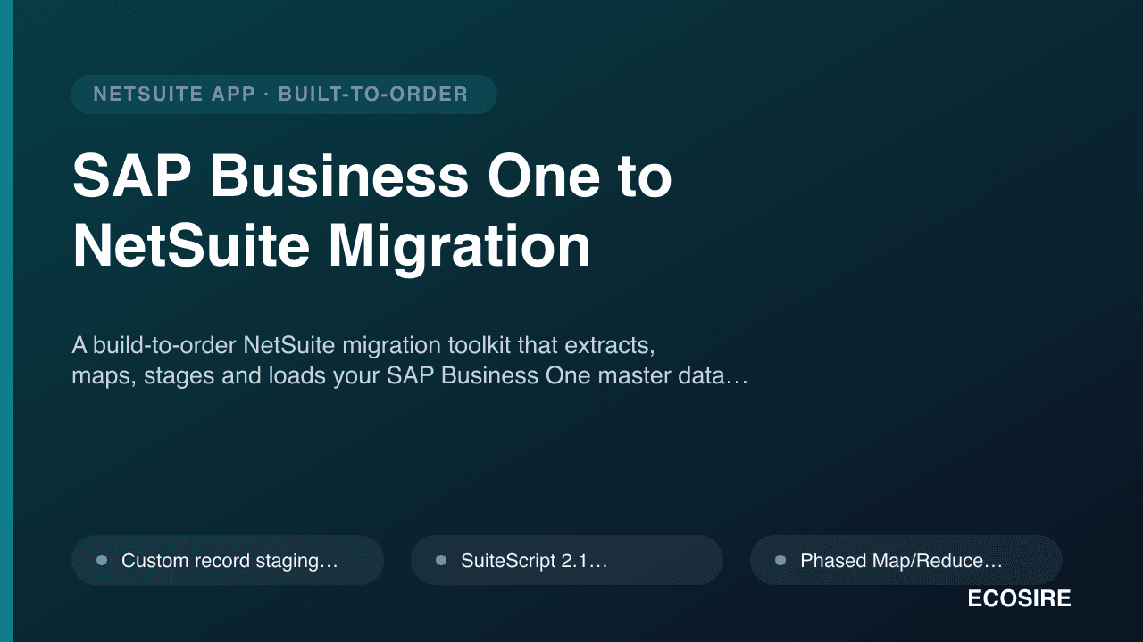 SAP Business One to NetSuite Migration