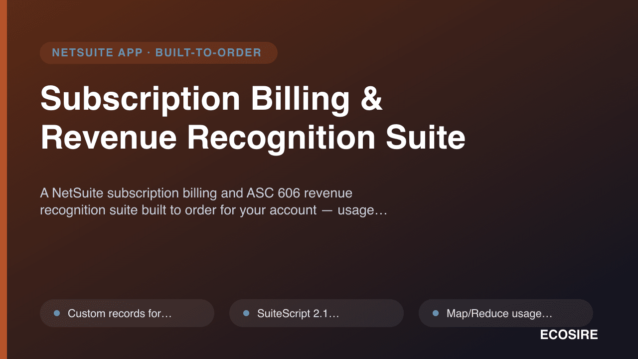 Subscription Billing & Revenue Recognition Suite