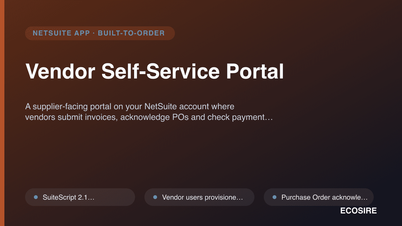 Vendor Self-Service Portal