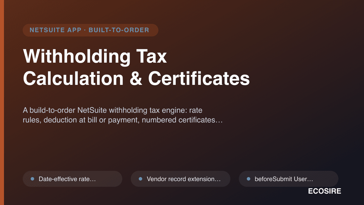 Withholding Tax Calculation & Certificates