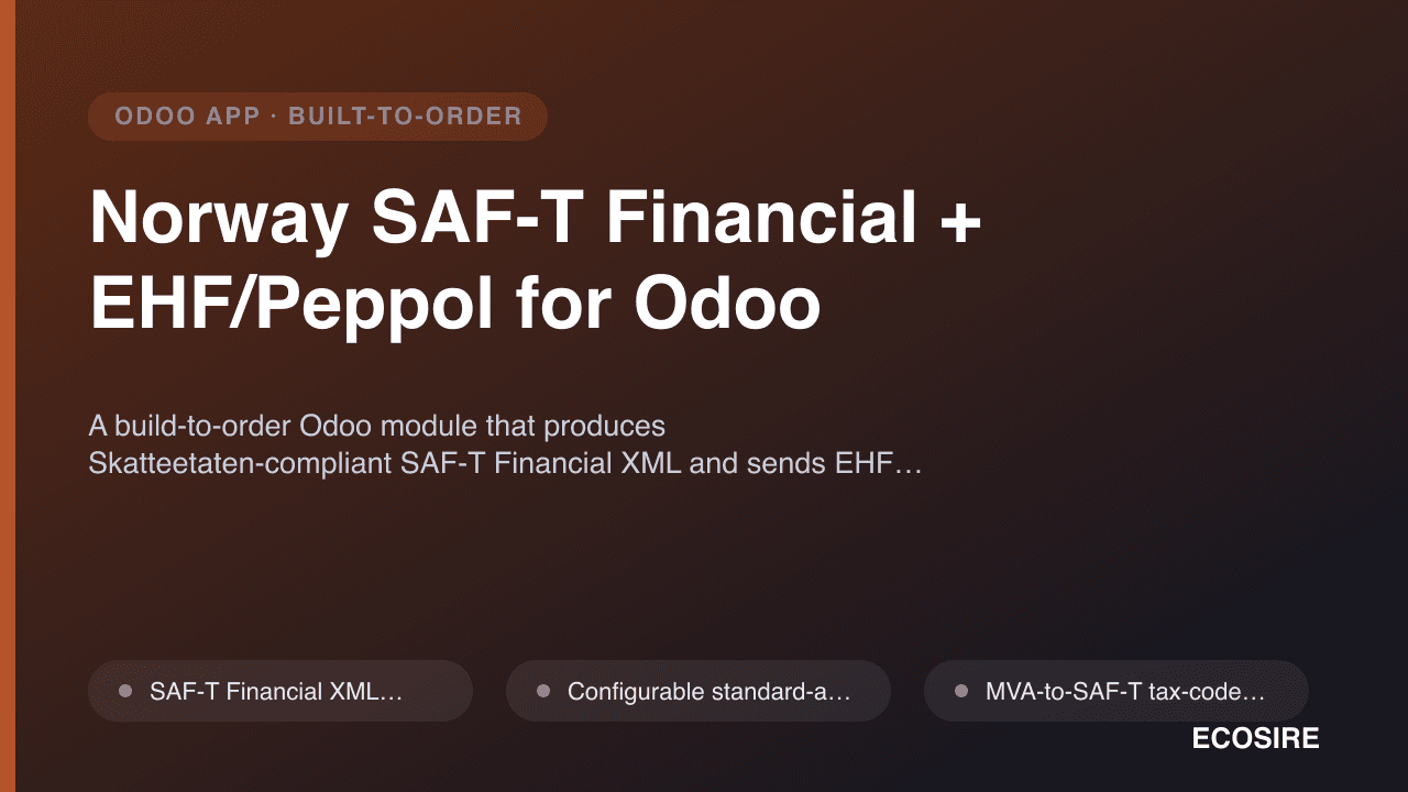 Norway SAF-T Financial + EHF/Peppol for Odoo