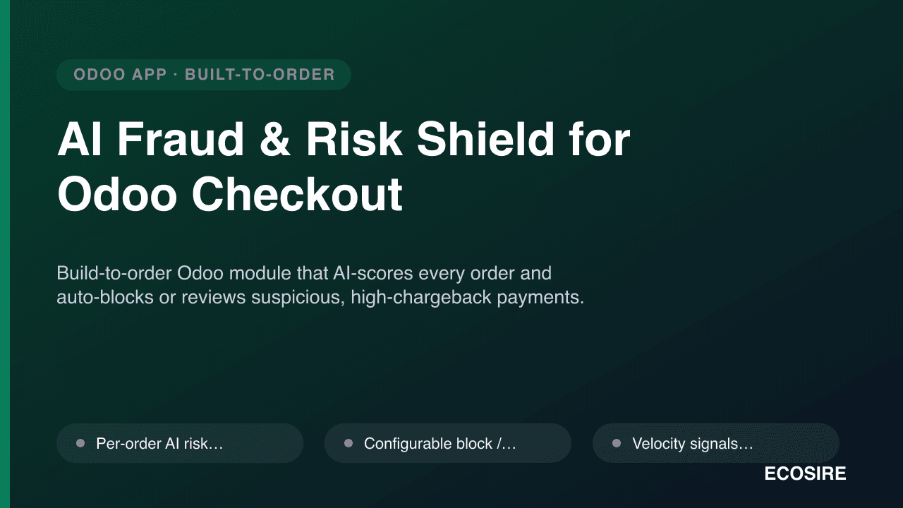 AI Fraud & Risk Shield for Odoo Checkout