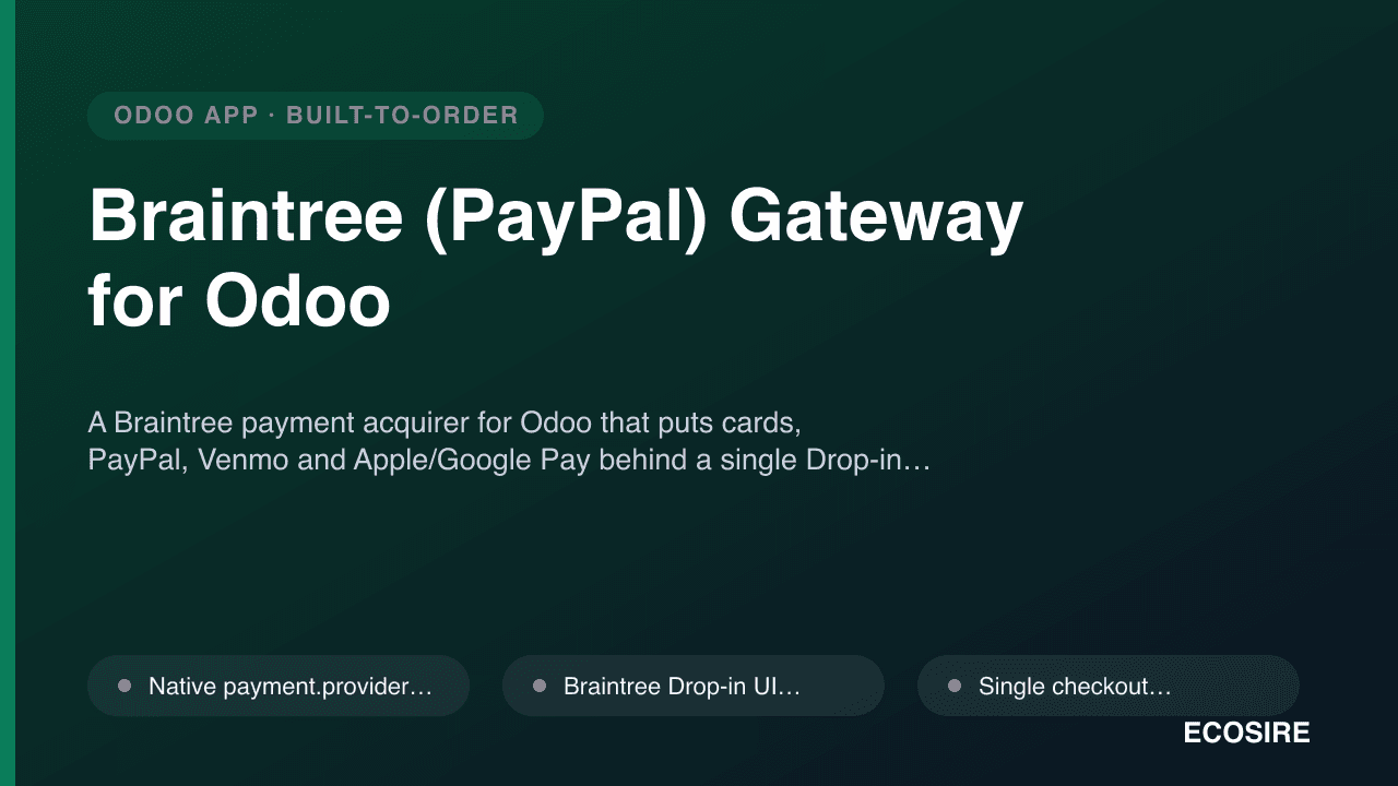 Braintree (PayPal) Gateway for Odoo