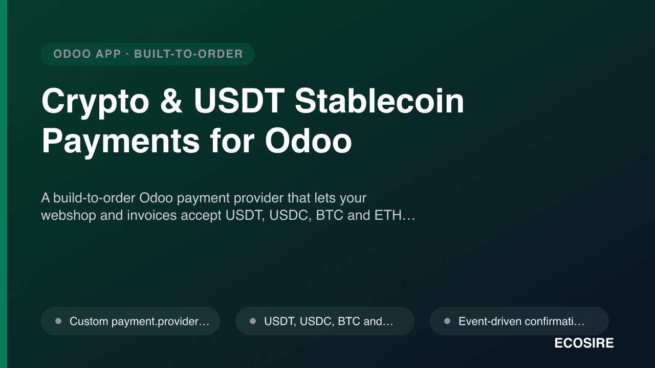 Crypto & USDT Stablecoin Payments for Odoo