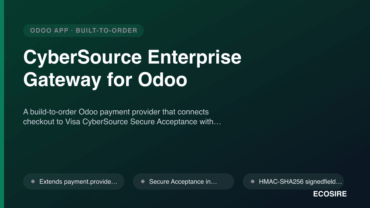 CyberSource Enterprise Gateway for Odoo
