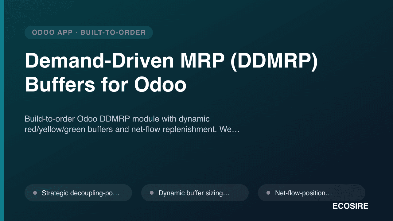 Demand-Driven MRP (DDMRP) Buffers for Odoo
