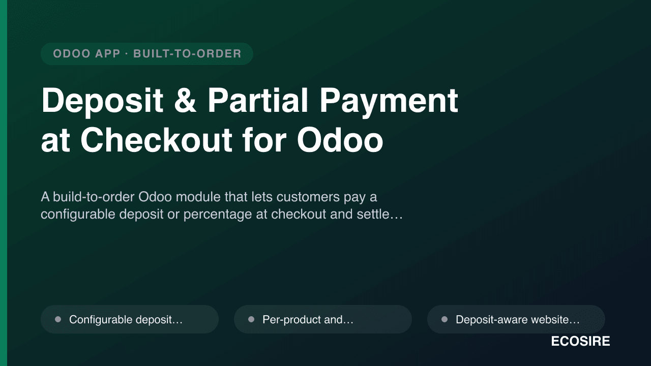 Deposit & Partial Payment at Checkout for Odoo