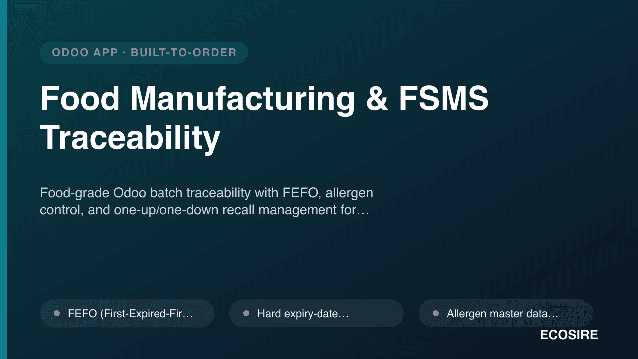 Food Manufacturing & FSMS Traceability