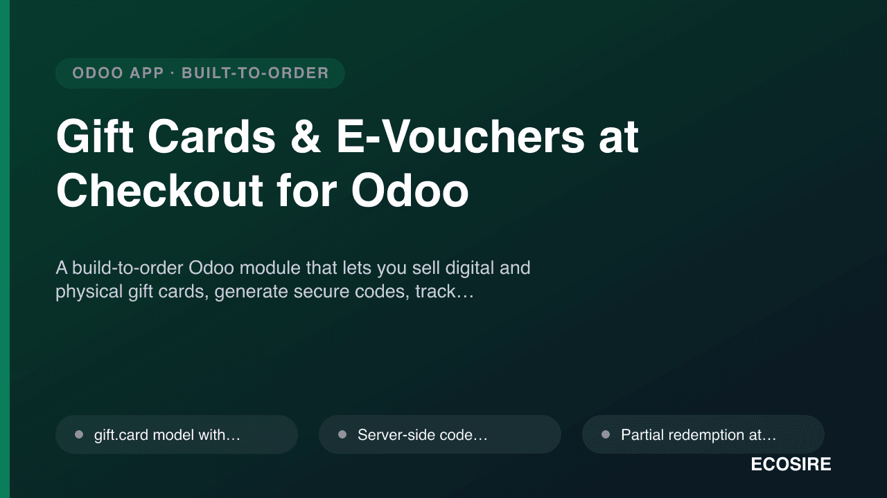 Gift Cards & E-Vouchers at Checkout for Odoo