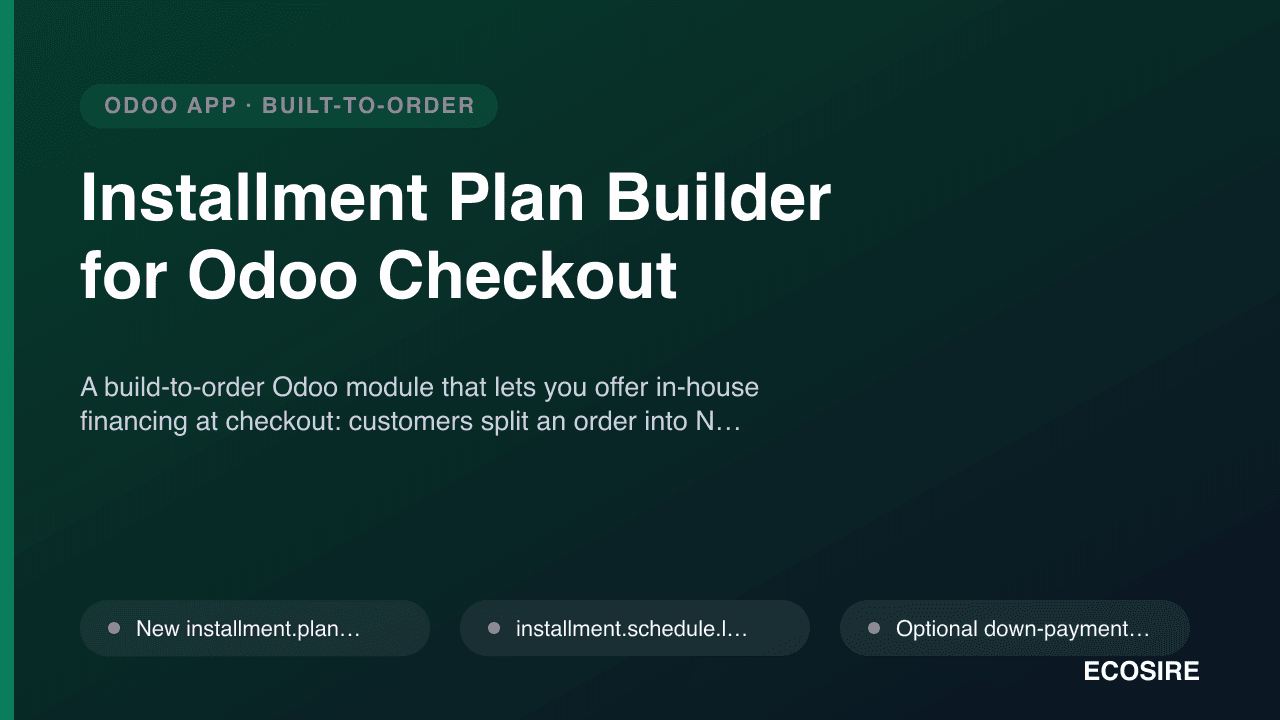 Installment Plan Builder for Odoo Checkout