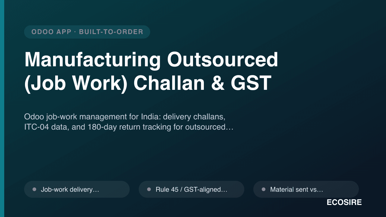 Manufacturing Outsourced (Job Work) Challan & GST