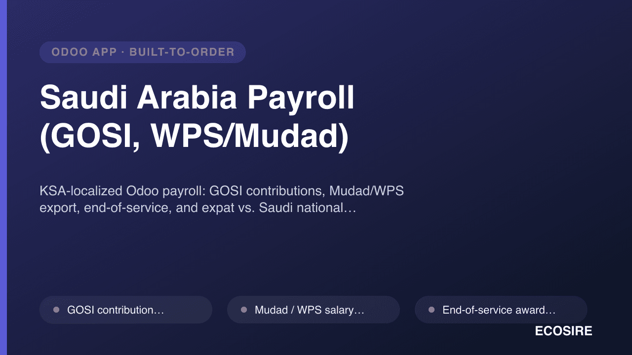 Saudi Arabia Payroll (GOSI, WPS/Mudad)
