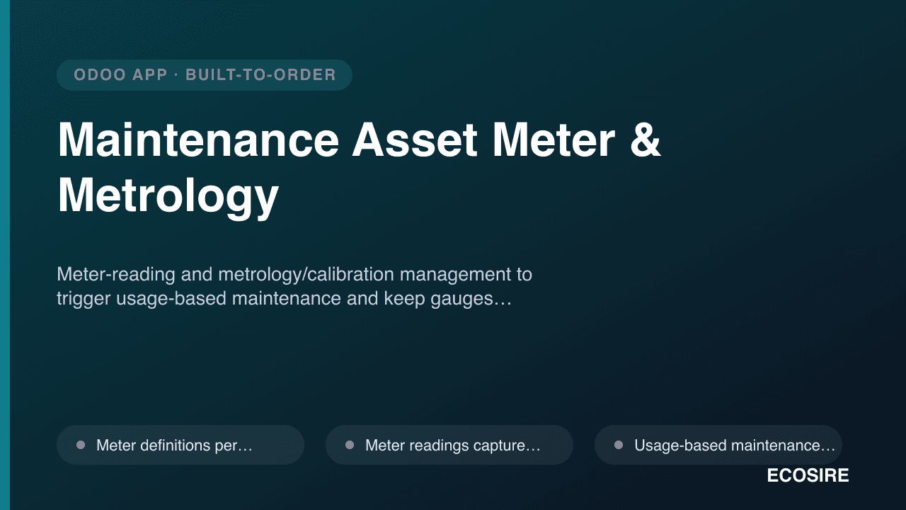 Maintenance Asset Meter & Metrology