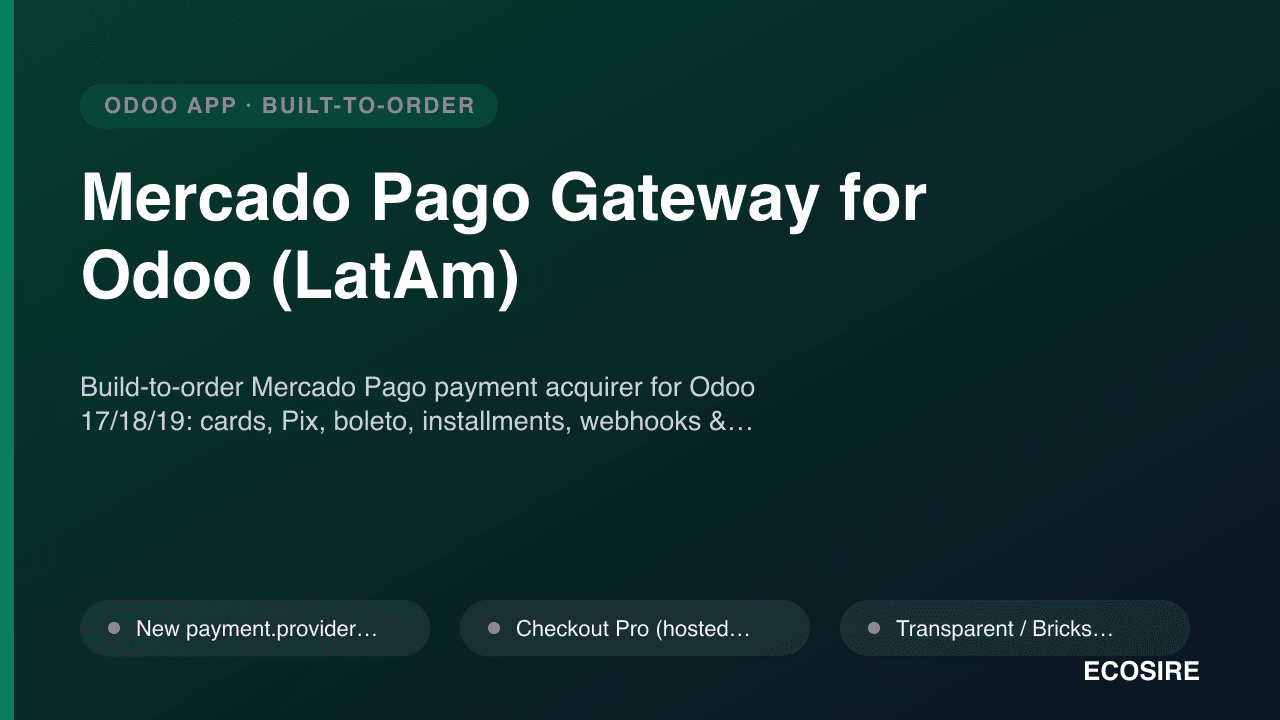 Mercado Pago Gateway for Odoo (LatAm)