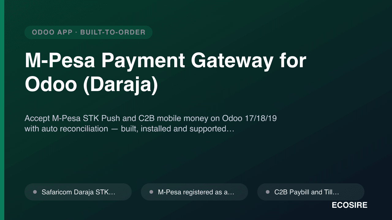 M-Pesa Payment Gateway for Odoo (Daraja)