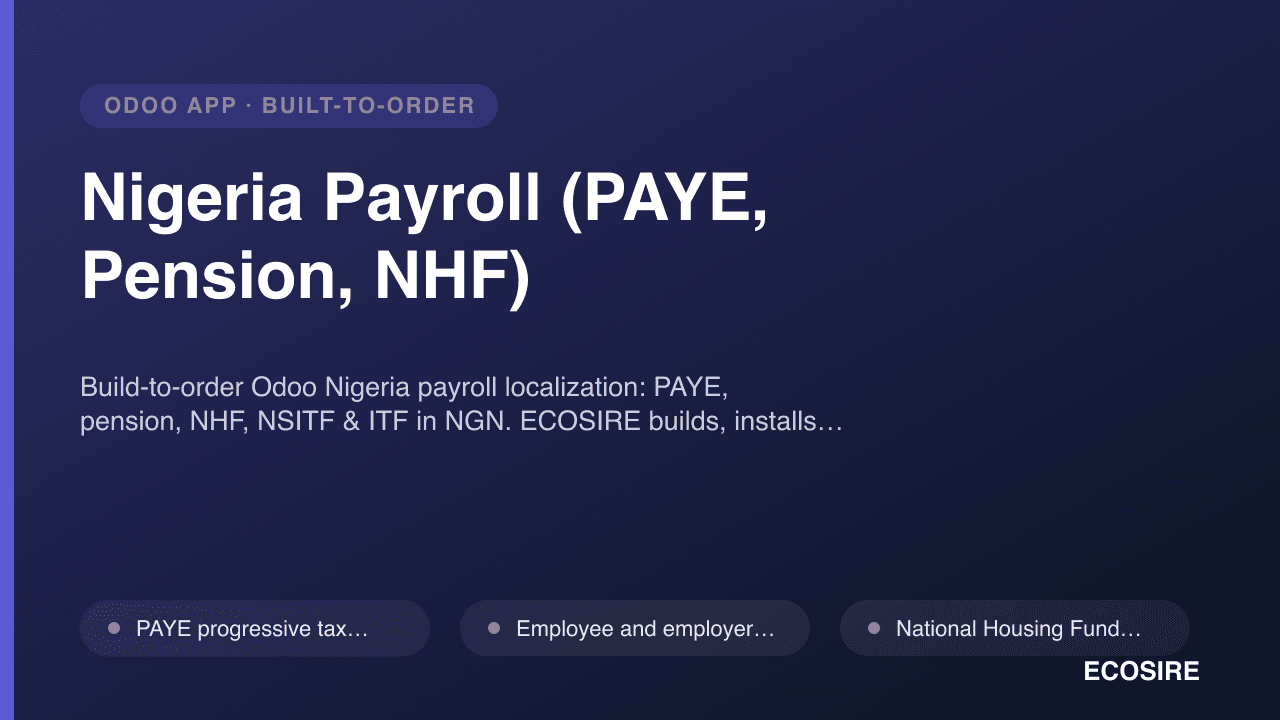 Nigeria Payroll (PAYE, Pension, NHF)