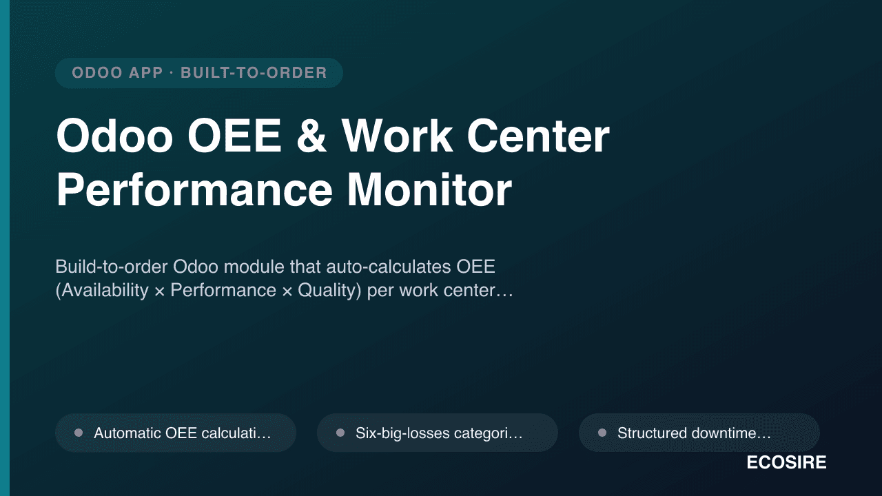 Odoo OEE & Work Center Performance Monitor