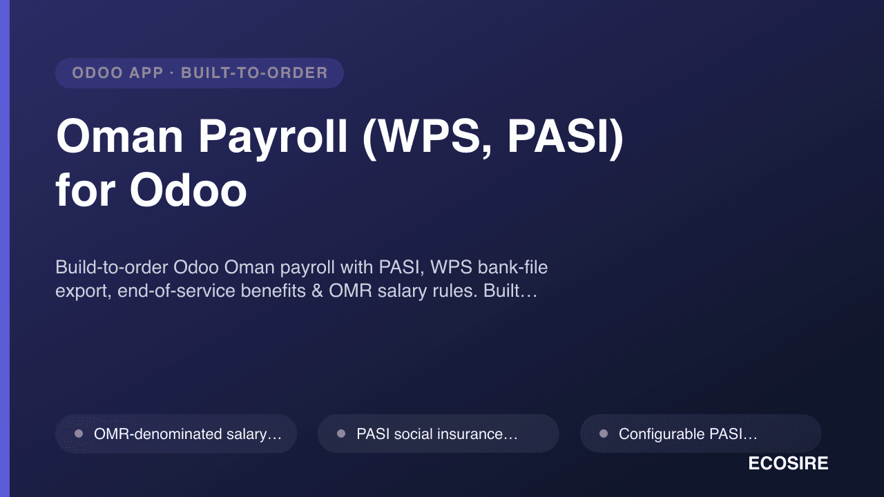 Oman Payroll (WPS, PASI) for Odoo