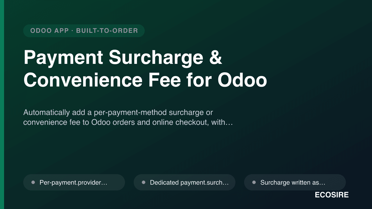 Payment Surcharge & Convenience Fee for Odoo
