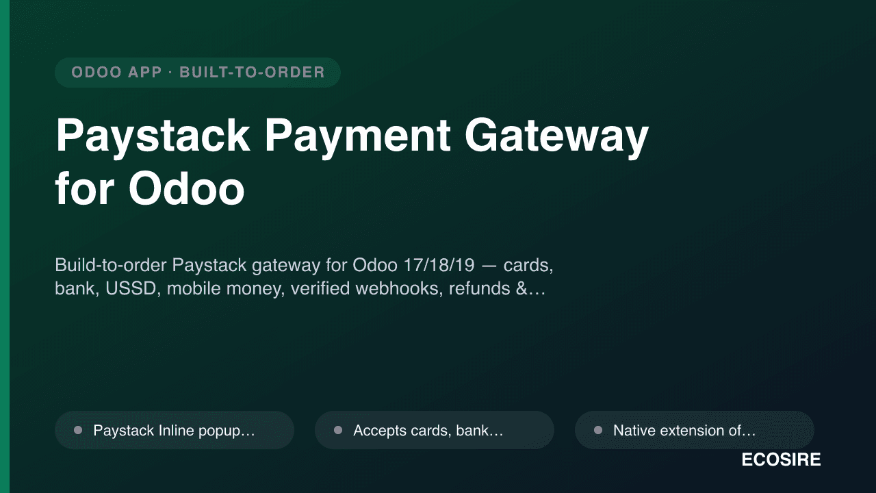 Paystack Payment Gateway for Odoo