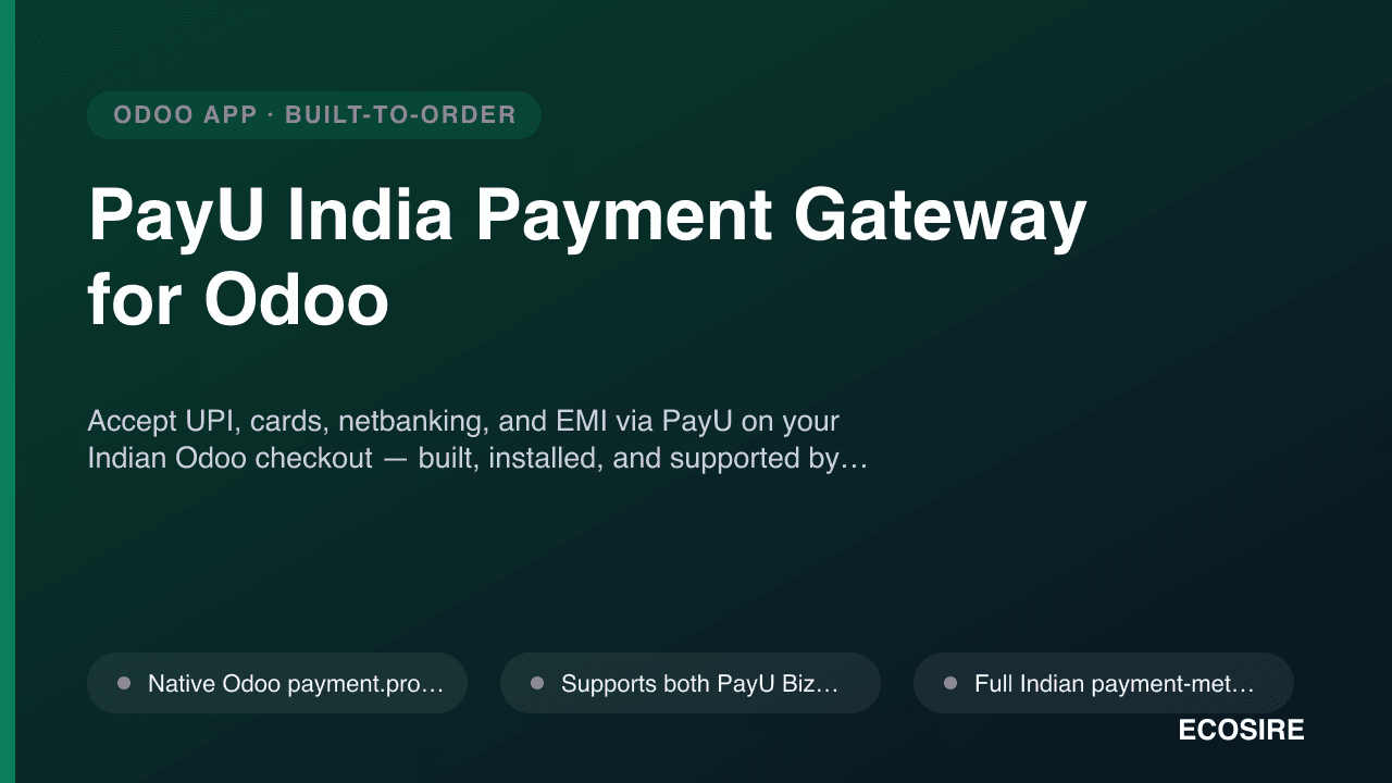 PayU India Payment Gateway for Odoo