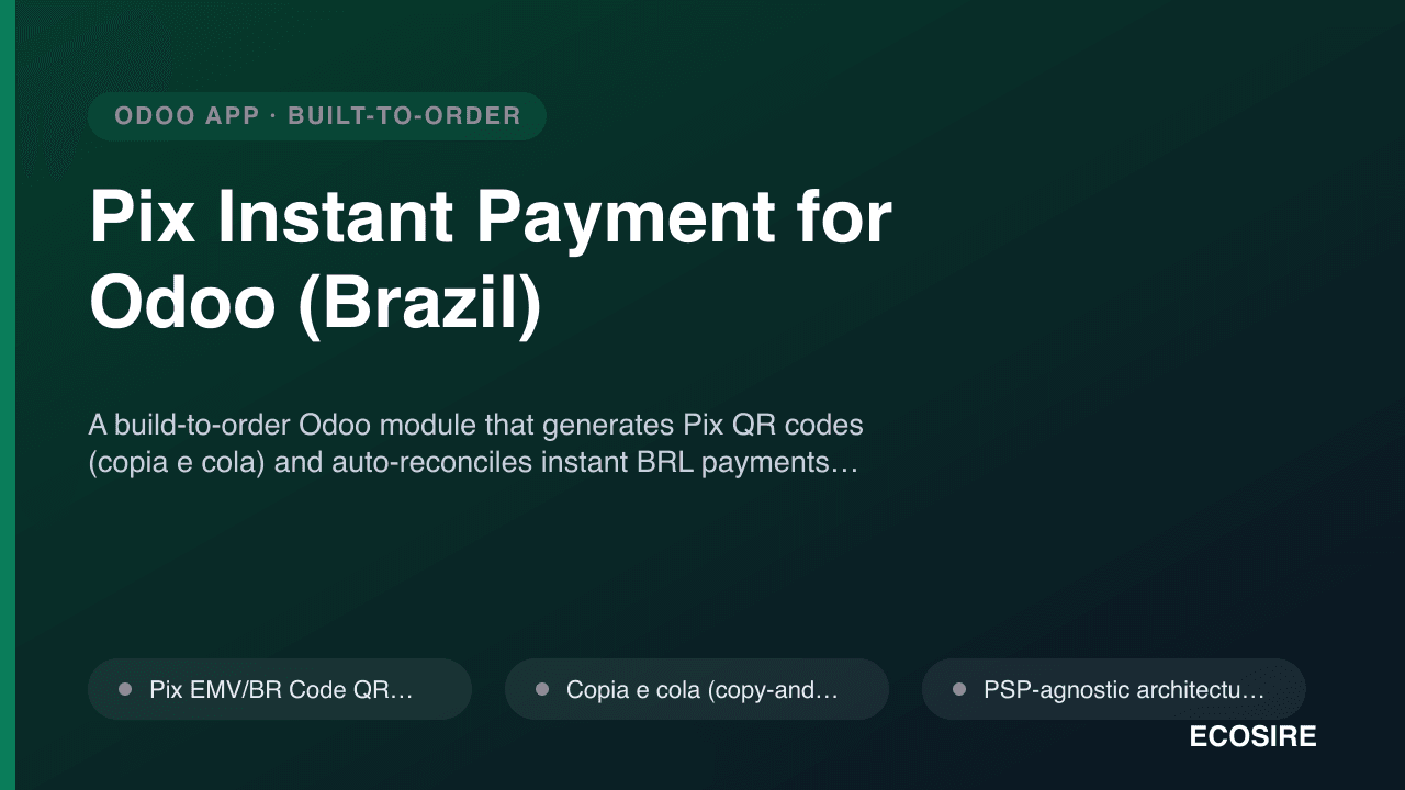 Pix Instant Payment for Odoo (Brazil)