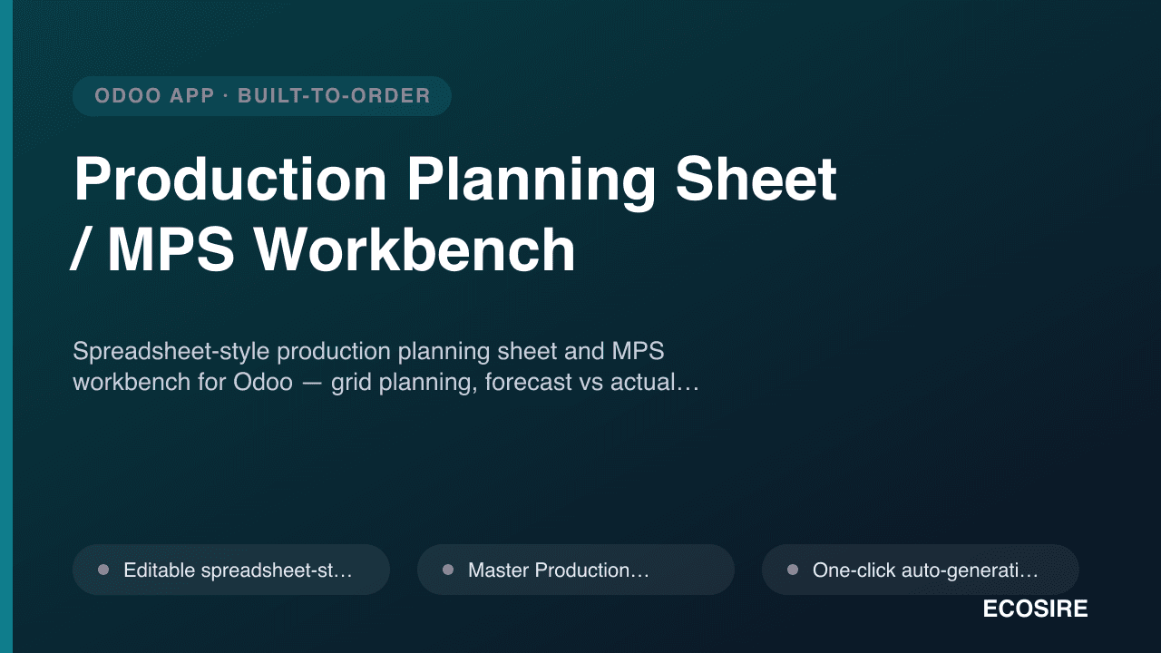 Production Planning Sheet / MPS Workbench