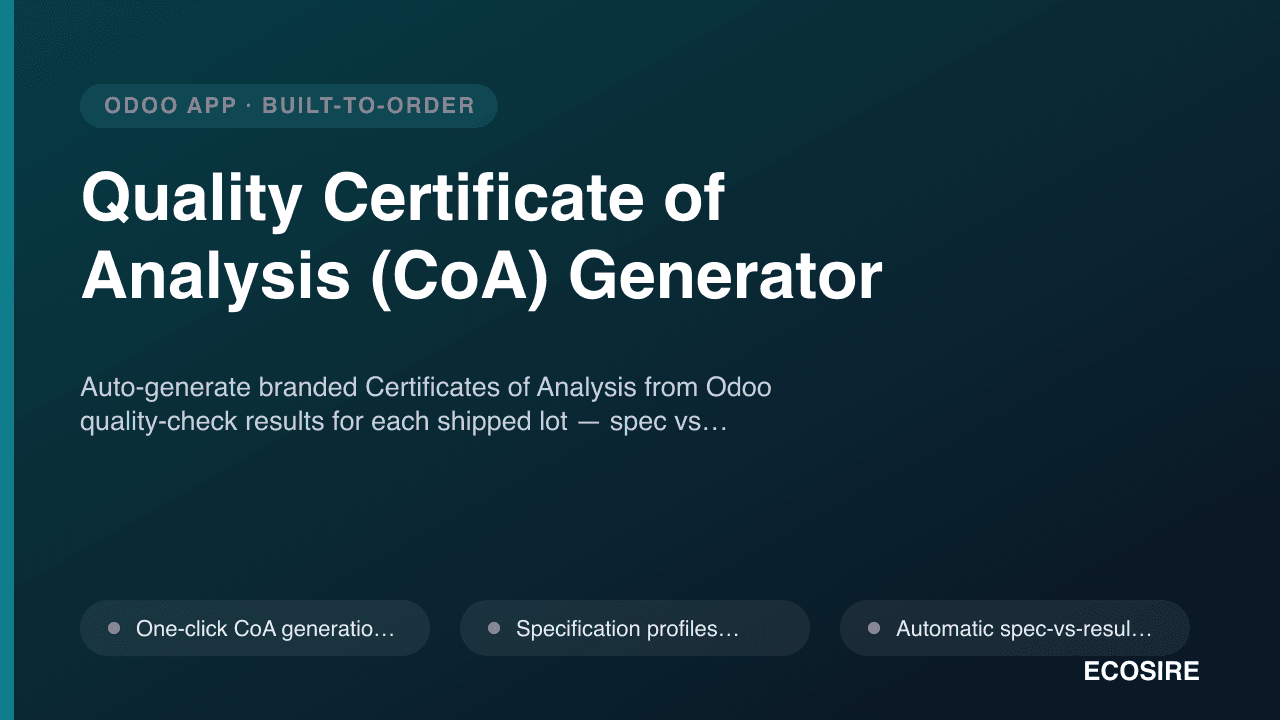 Quality Certificate of Analysis (CoA) Generator