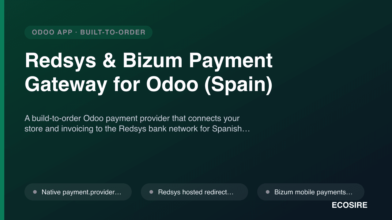 Redsys & Bizum Payment Gateway for Odoo (Spain)