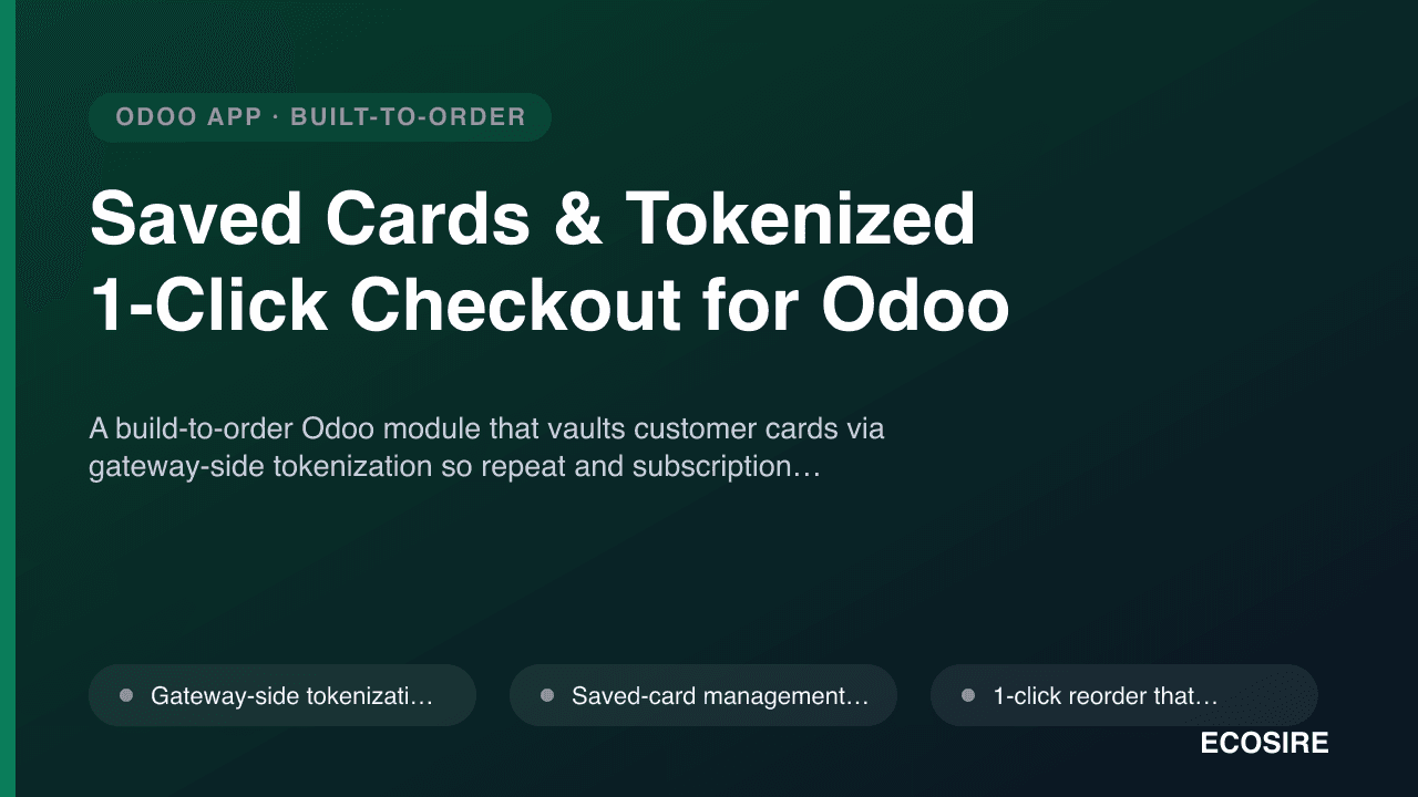 Saved Cards & Tokenized 1-Click Checkout for Odoo