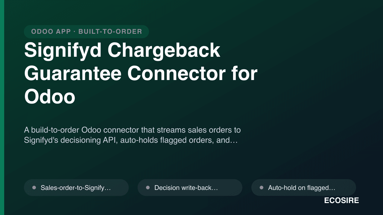 Signifyd Chargeback Guarantee Connector for Odoo