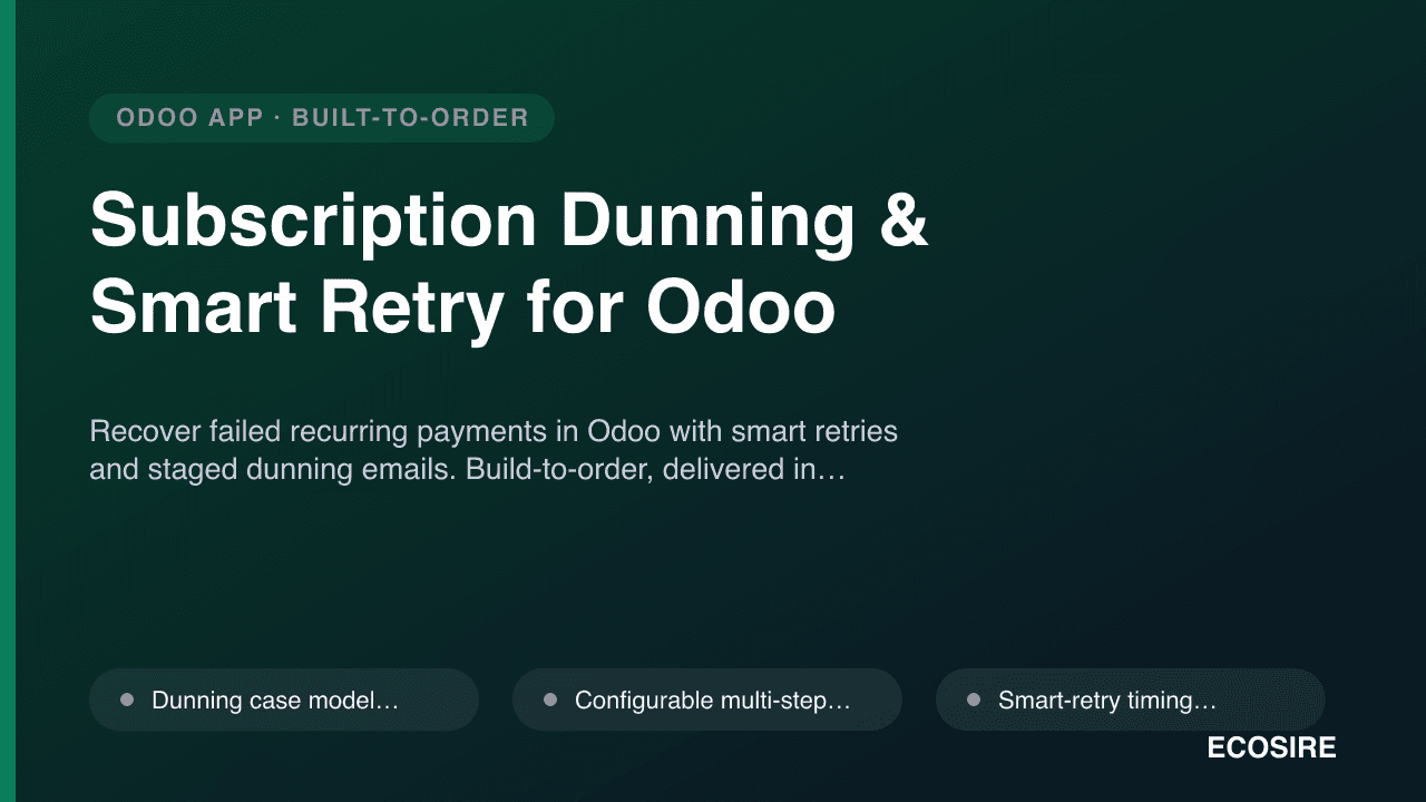 Subscription Dunning & Smart Retry for Odoo