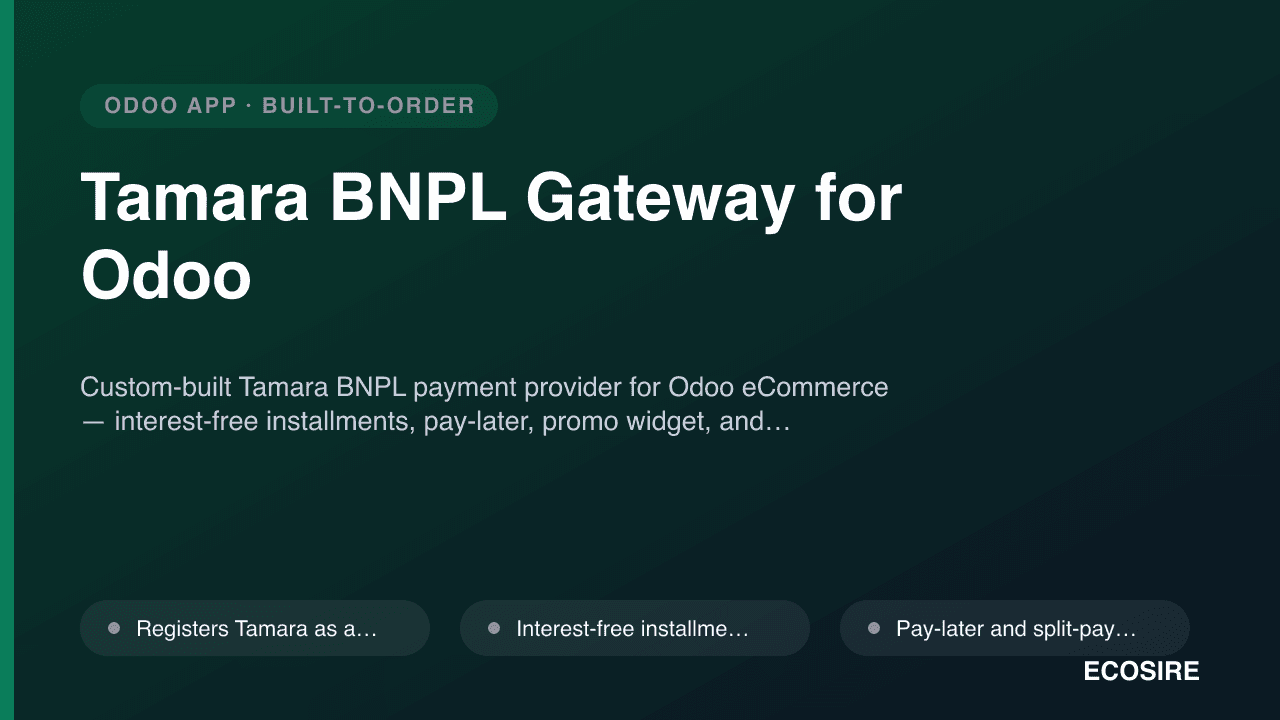 Tamara BNPL Gateway for Odoo