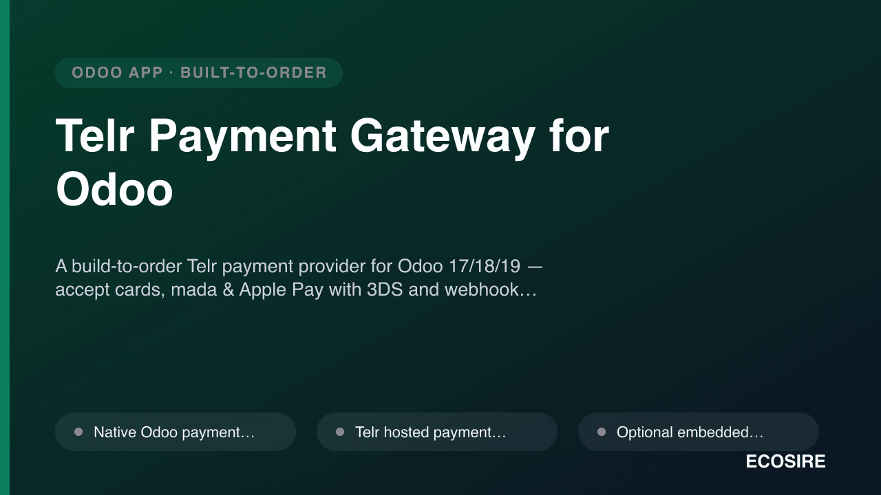 Telr Payment Gateway for Odoo